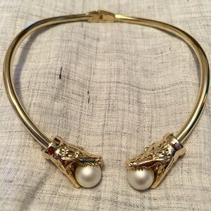 Gold Crock Collar with Pearls